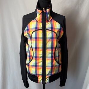 Lululemon Black and Coral Zipper Pull jacket